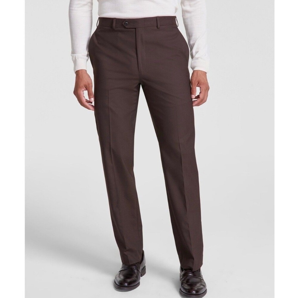 $95 NEW MICHAEL KORS MENS 34x30 TOBACCO BROWN SOFT NEWBURY DRESS PANTS/SLACKS